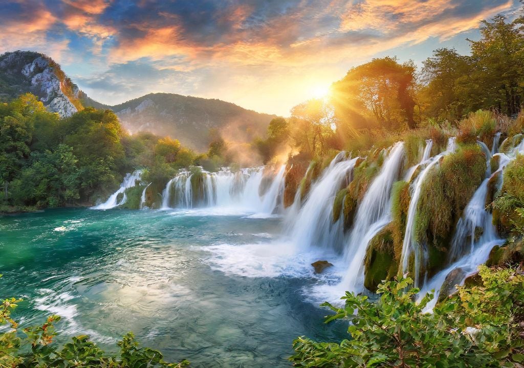 La famosa Skradinski buk es una de las cascadas más bellas de Europa y la más grande de Croacia.