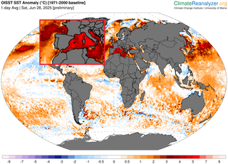 España alcanzará durante unos días las anomalías de las temperaturas del aire y del mar más cálidas del planeta