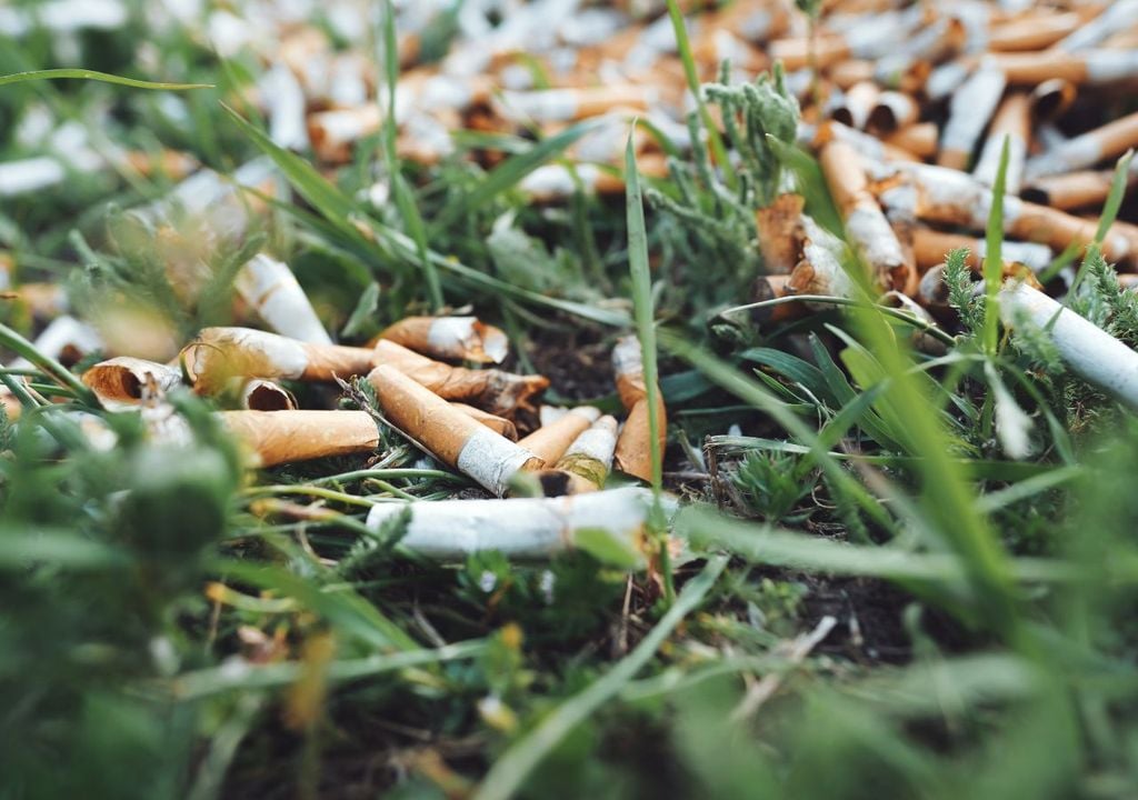 Colillas en el suelo