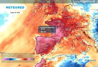 España tendrá algunas de las anomalías cálidas más extremas de Europa el lunes 14