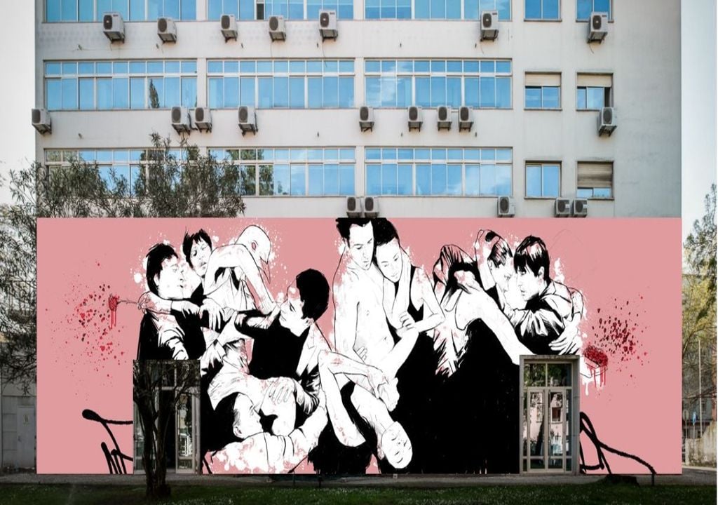 A maioria passa por aqui todos os dias, mas quase ninguém repara nestes murais da Avenida de Roma. Foto: Green Trekker