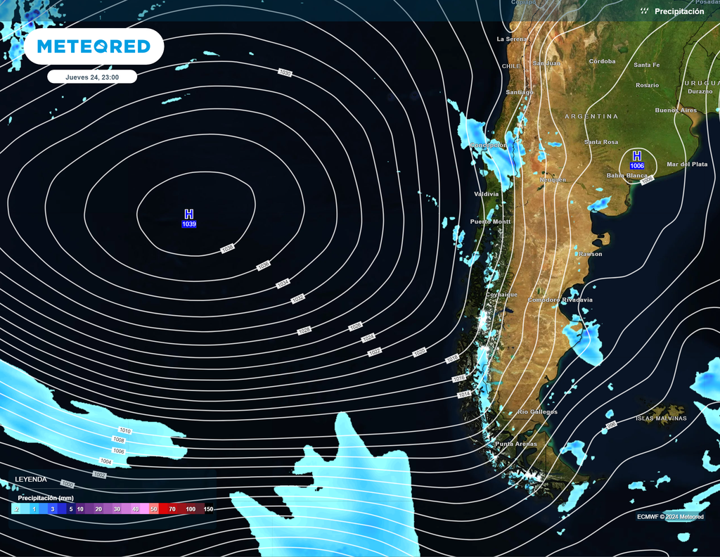 mapa de precipitación.