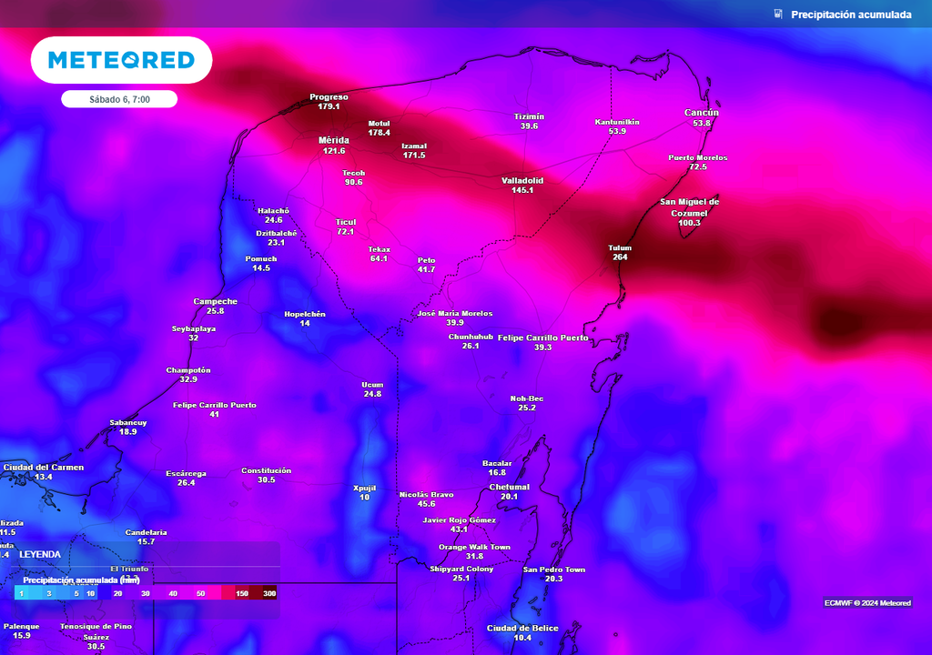 Pronóstico de lluvias al paso del huracán Mayor Beryl