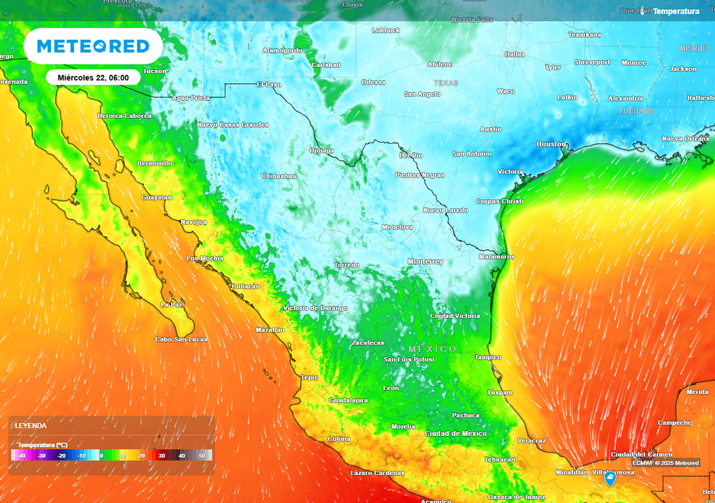 Pronóstico de temperaturas en grados Celsius