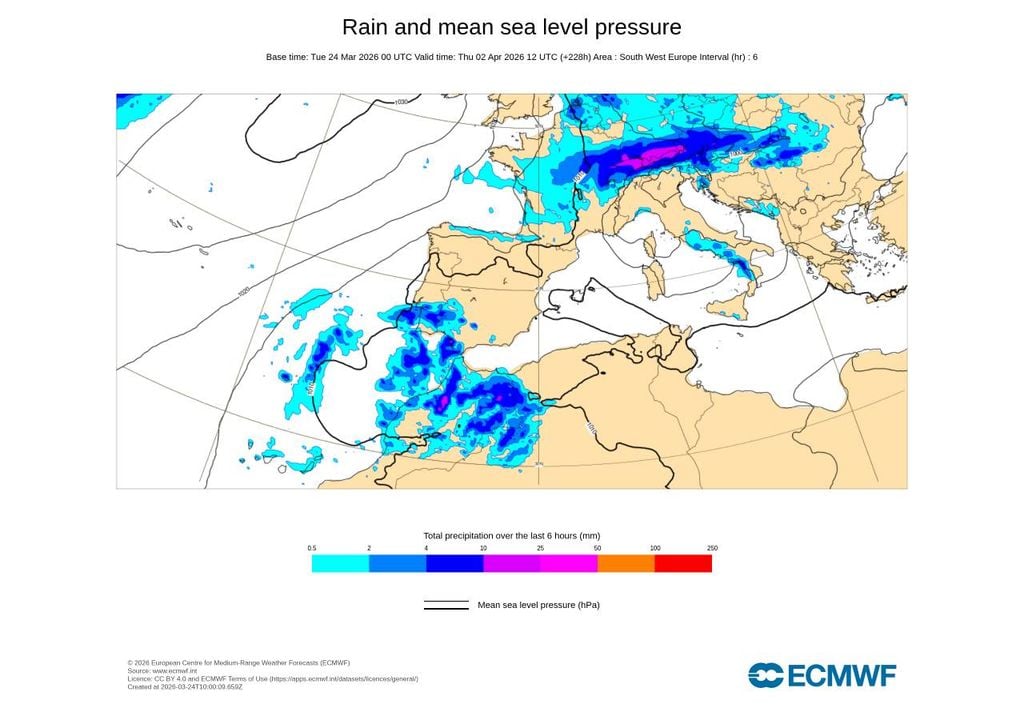 Os mapas vislumbram uma massa de ar fria vinda de nordeste que poderá evoluir posteriormente para uma gota fria e afetar o Sul de Portugal continental e Arquipélago da Madeira algures nos primeiros 3 dias de abril.