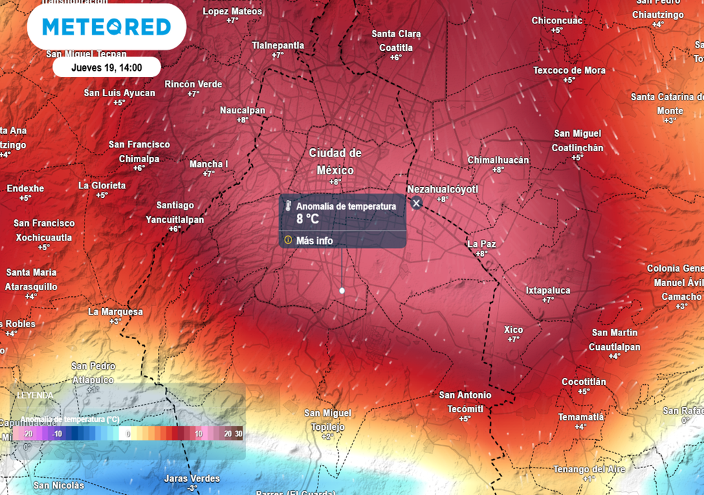 La temperatura en la tarde continurá muy por encima del promedio para esta fecha del año en gran parte de la Ciudad de México.