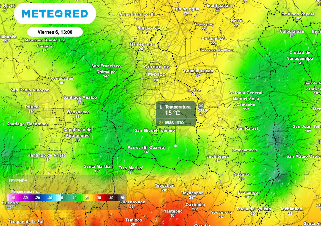 La tarde del viernes será la más fresca de la semana en el centro d ela ciudad, la máxima será de tan solo 21 °C.