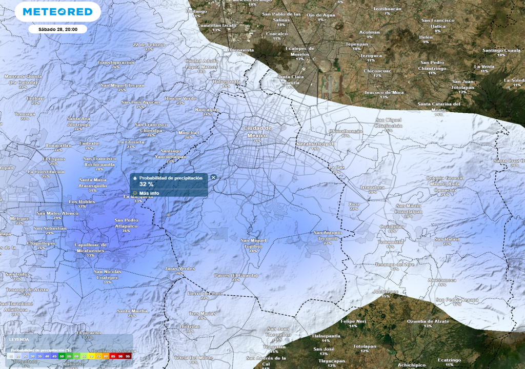 El fin de semana se mantiene la probabilidad de lluvia entre el sábado y el domingo, esto ayudará a refrescar el ambiente en la tarde.