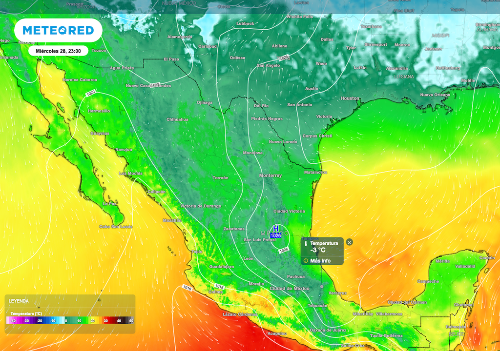 Se mantiene un ambiente frío y gélido, principalmente sobre el Centro y Norte, con posibles heladas al anochecer en zonas montañosas, de valle y en el Eje Neovolcánico.