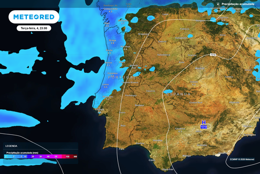Esta ter&ccedil;a-feira, 4 de agosto, chover&aacute; nestes 6 distritos do Norte e Centro de Portugal entre as 7h e as 23h