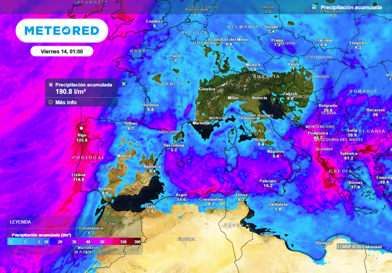 Esta zona de España será la más lluviosa de Europa en la próxima semana