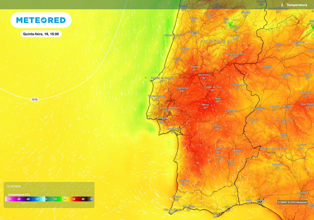 Mapa atmosférico: Temperatura Mapa atmosférico: Temperatura