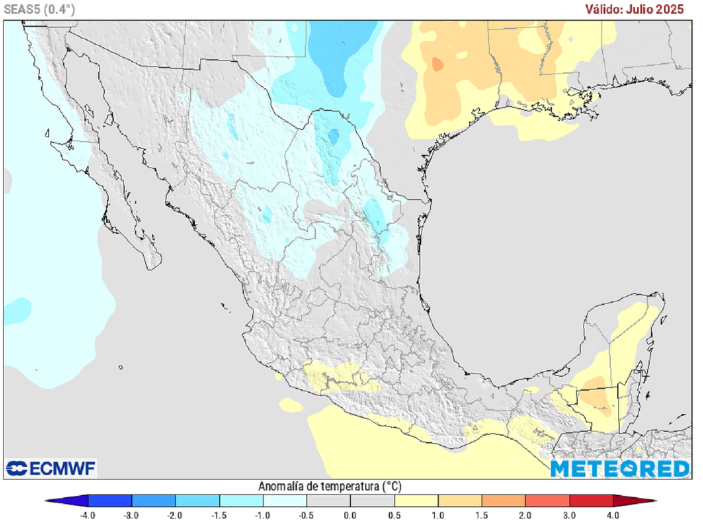 Pronóstico de anomalías de temperaturas en grados Celsius