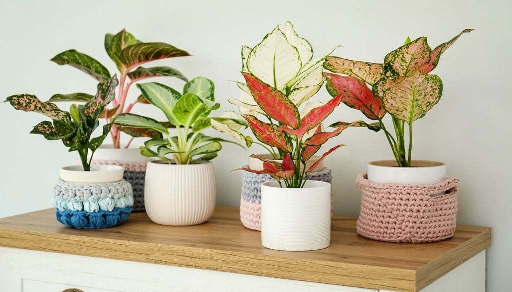 Las variedades de hojas jaspeadas aportan color incluso cuando no están acompañadas de flores.