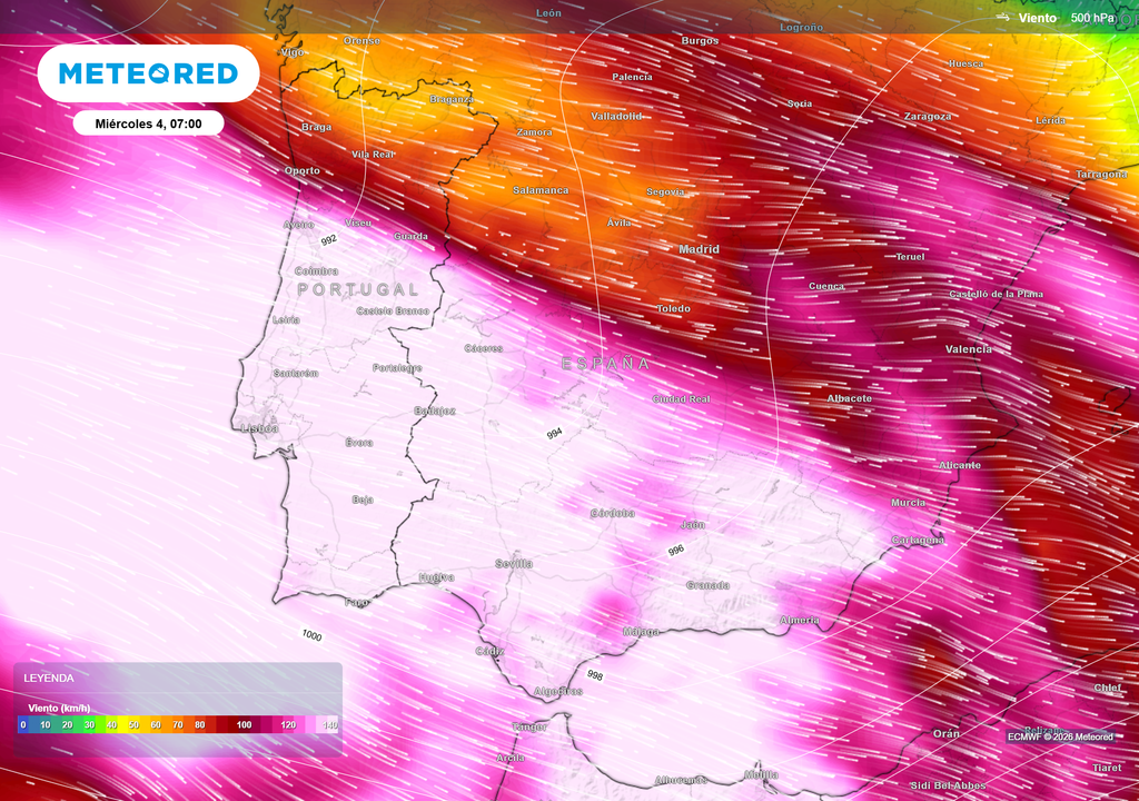 El chorro polar impacta de lleno en la mitad sur, Andalucía una de las comunidades más afectadas.