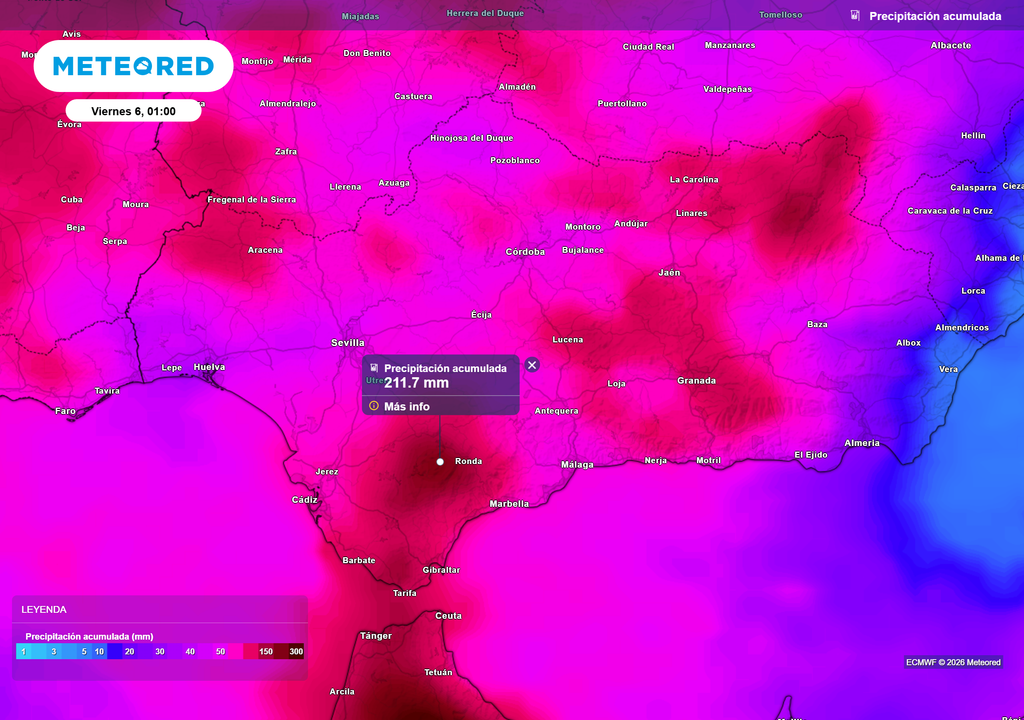Las zonas elevadas expuestas a los vientos de poniente serán las zonas con los acumulados más elevados durante esta semana.