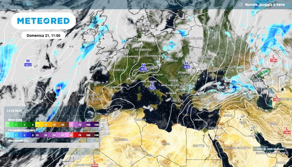L'etica prossima, 21 giugno, entreremo ufficialmente nell'estate 2026. La situazione prevista è quella di un dominio in contrasto con l'alta pressione subtropicale di matrice nordafricana sull'Italia e sulla gran parte del nostro continente. ECMWF-MeteoRed