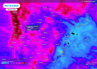 Este camino seguir&aacute;n las lluvias entre los d&iacute;as 9 y 15 sobre Espa&ntilde;a, seg&uacute;n los mapas de Meteored