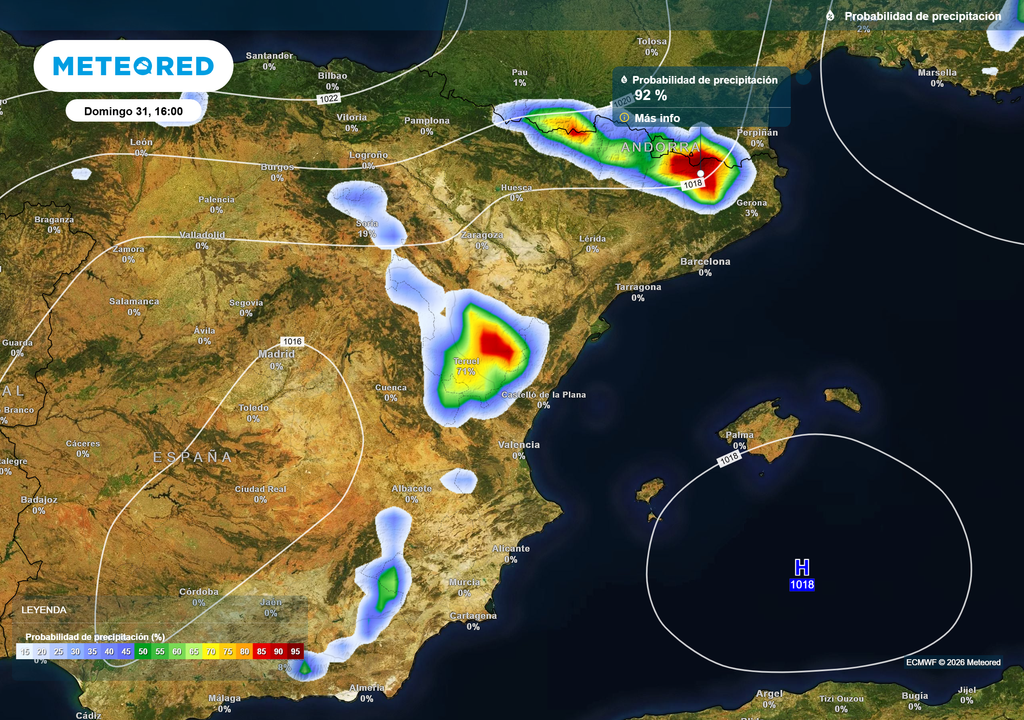 Las precipitaciones se concentrarán en el este peninsular.