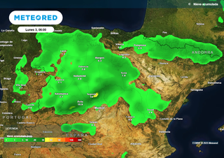 Este domingo puede producirse la nevada más extensa de este invierno en Castilla y León, La Rioja y el sur de Aragón