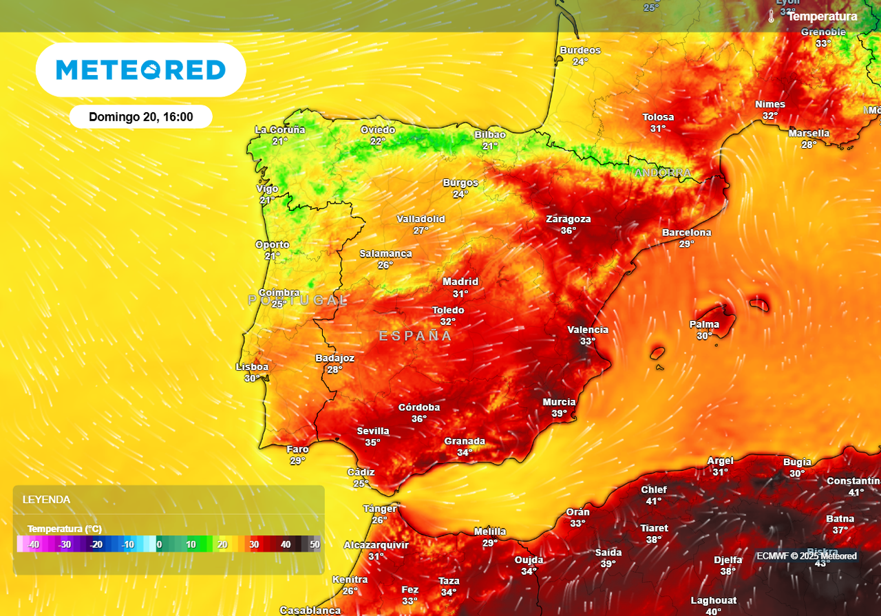 Aunque el calor seguirá siendo muy intenso en la vertiente mediterránea, en el resto el ambiente será más soportable que en los últimos días por la llegada de una masa de aire algo más fresca.