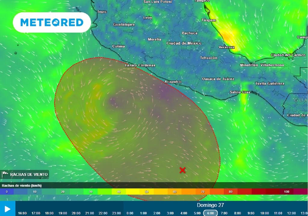 Modelo ECMWF - Ráfagas de viento en km/h