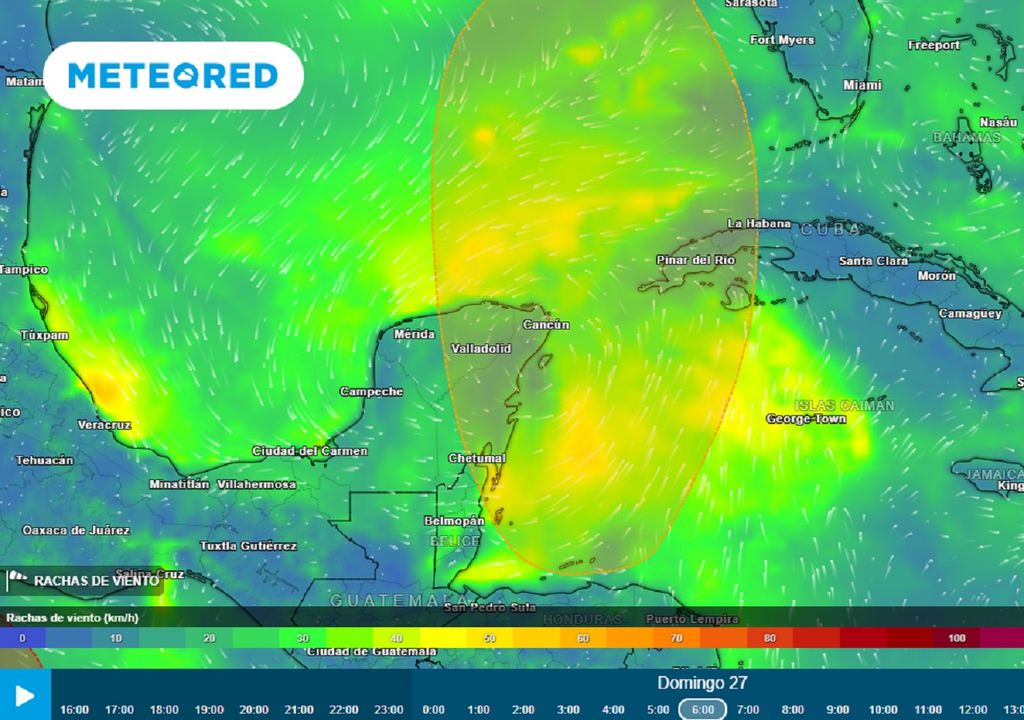 Modelo ECMWF - Ráfagas de viento en km/h