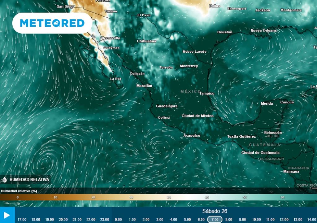 Modelo ECMWF - Humedad relativa en %
