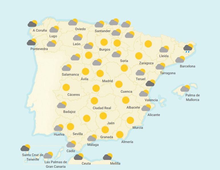 El tiempo del sábado España El tiempo del sábado España