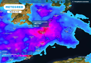 Este lunes las lluvias fuertes llegarán a la Comunidad Valenciana y la Región de Murcia 