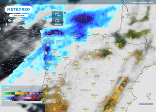 Entre mañana y el martes llegará otro frente atlántico que salpicará España de lluvias y nevadas