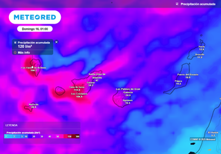 Este miércoles llegará un frente a Canarias con lluvias de 100 l/m2 o más: 