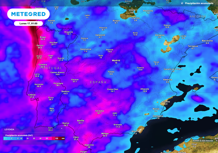 Este sábado millones de españoles se enfrentarán al frente de lluvias más adverso de la borrasca Claudia