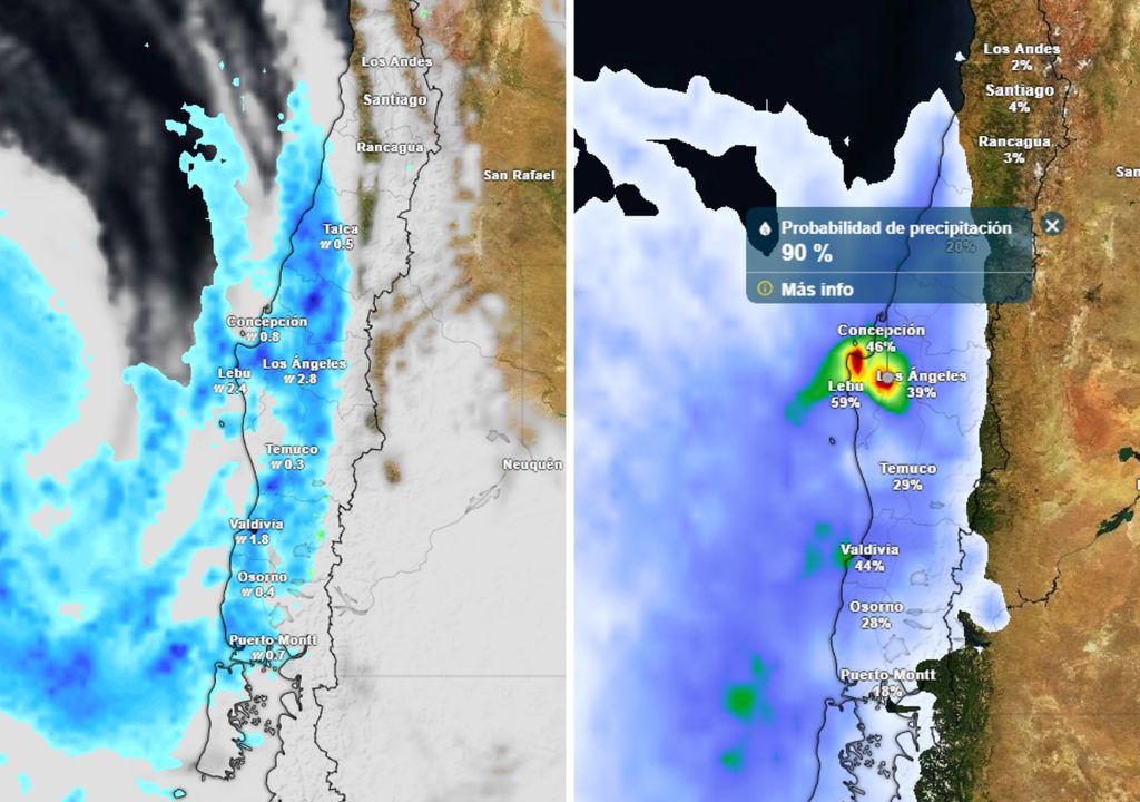 Ciclón extratropical de Valparaíso a Los Lagos, Meteored, Chile