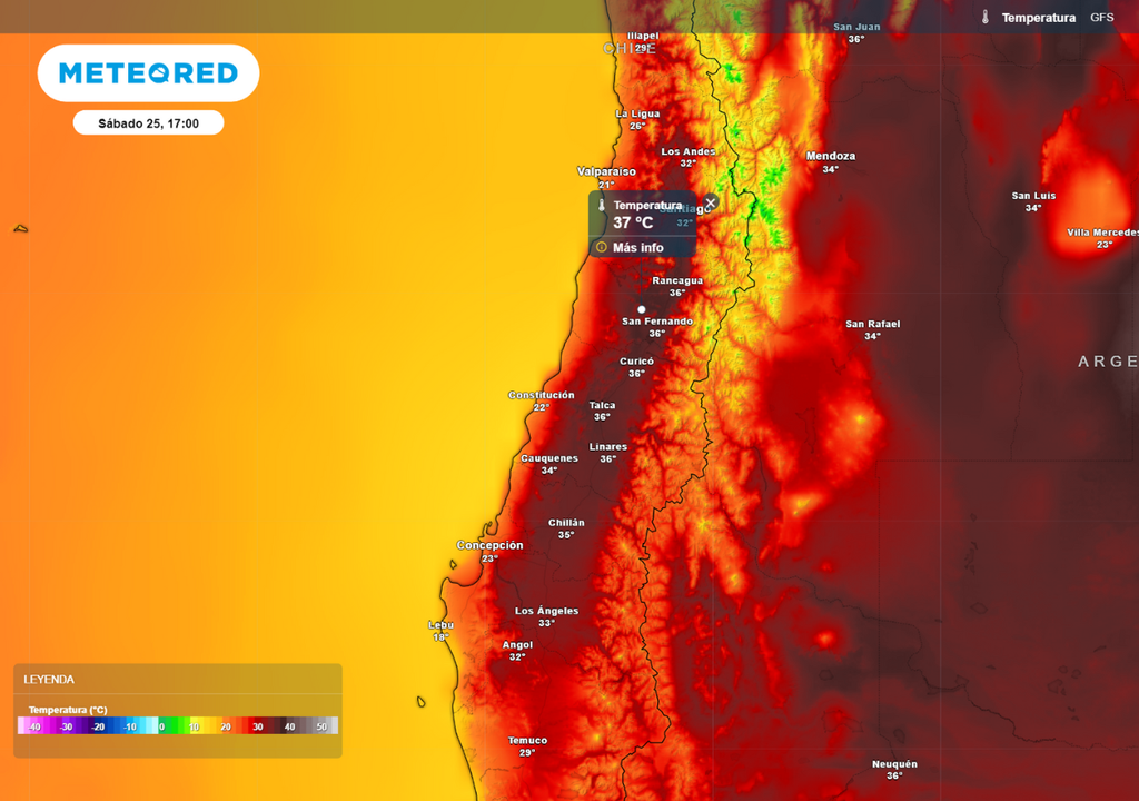 mapa de temperatura.