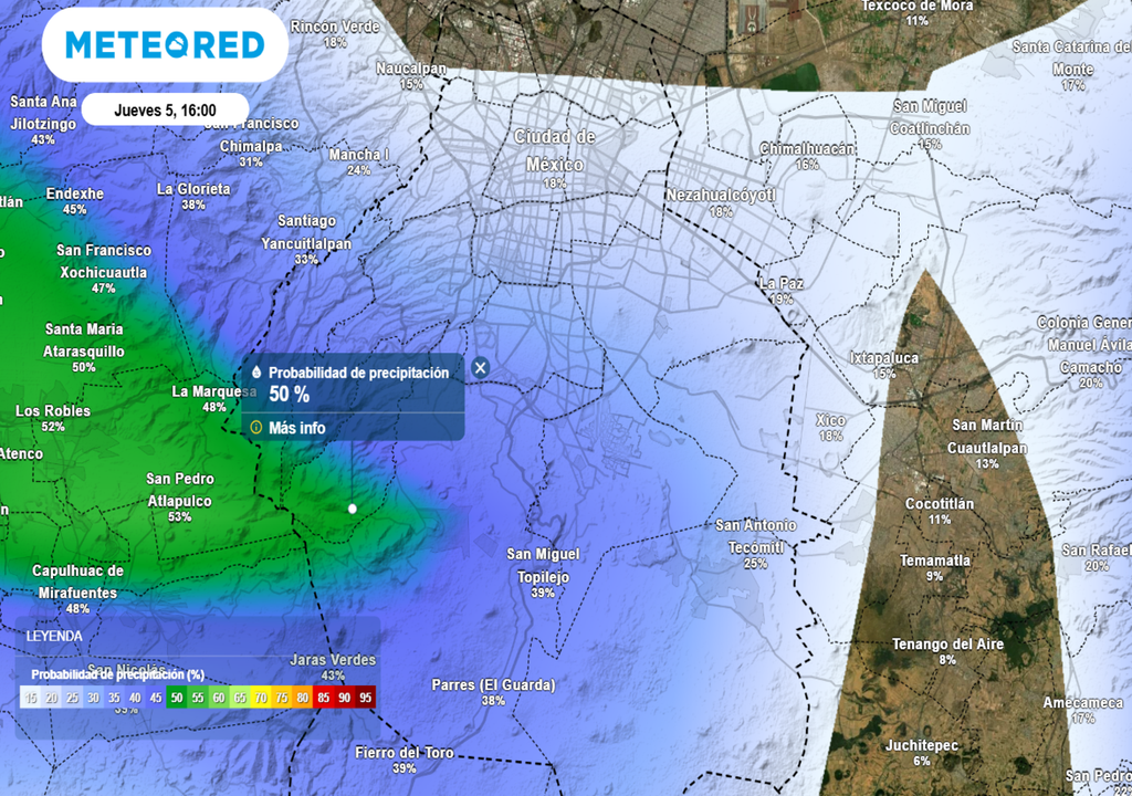 Entre miércoles y jueves se incrementará la nubosidad y la probabilidad de registrar lluvia ligera en la capital, sobre todo en las partes más altas de la capital.