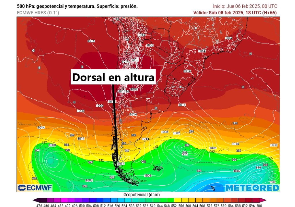 Temperatura, altura geopotencial, 500 hectopascales, Meteored, Chile Temperatura, altura geopotencial, 500 hectopascales, Meteored, Chile