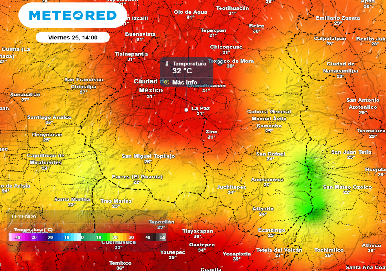 La tarde del viernes será la más cálida. La temperatura máxima alcanzará 32 °C sin descartar valores superiores.