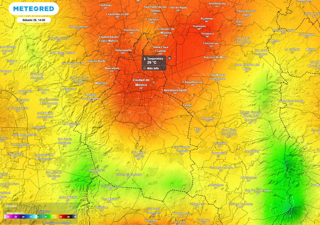 La temperatura máxima oscilará alrededor de 27 °C, sin descartar valores ligeramente superiores en las alcaldías del centro y poniente.