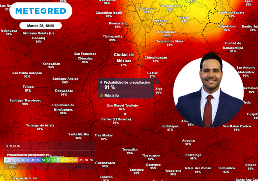 Este ser&aacute; el d&iacute;a m&aacute;s lluvioso de la semana en CDMX: m&aacute;s de 25 mm entre la tarde y la noche