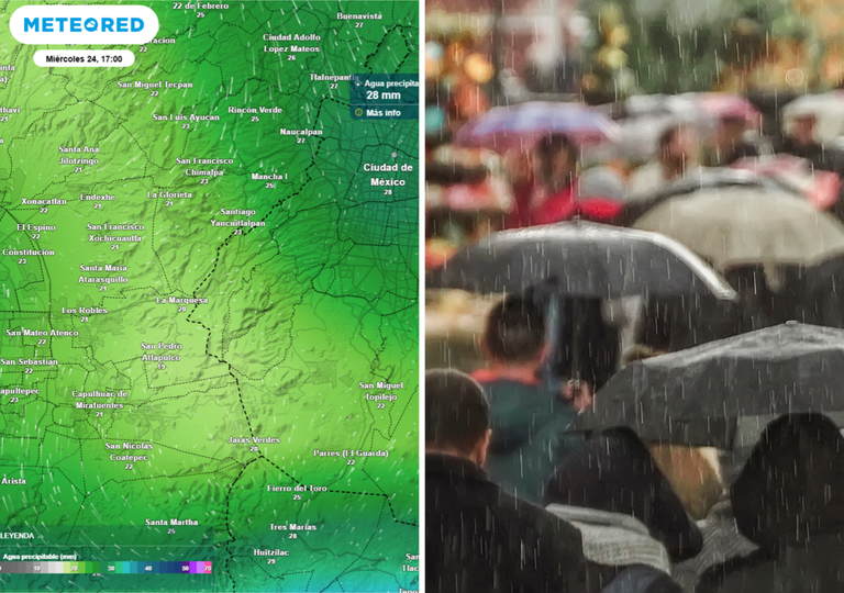 Este ser&aacute; el d&iacute;a m&aacute;s lluvioso de la semana en CDMX: m&aacute;s de 30 mm entre la tarde y la noche