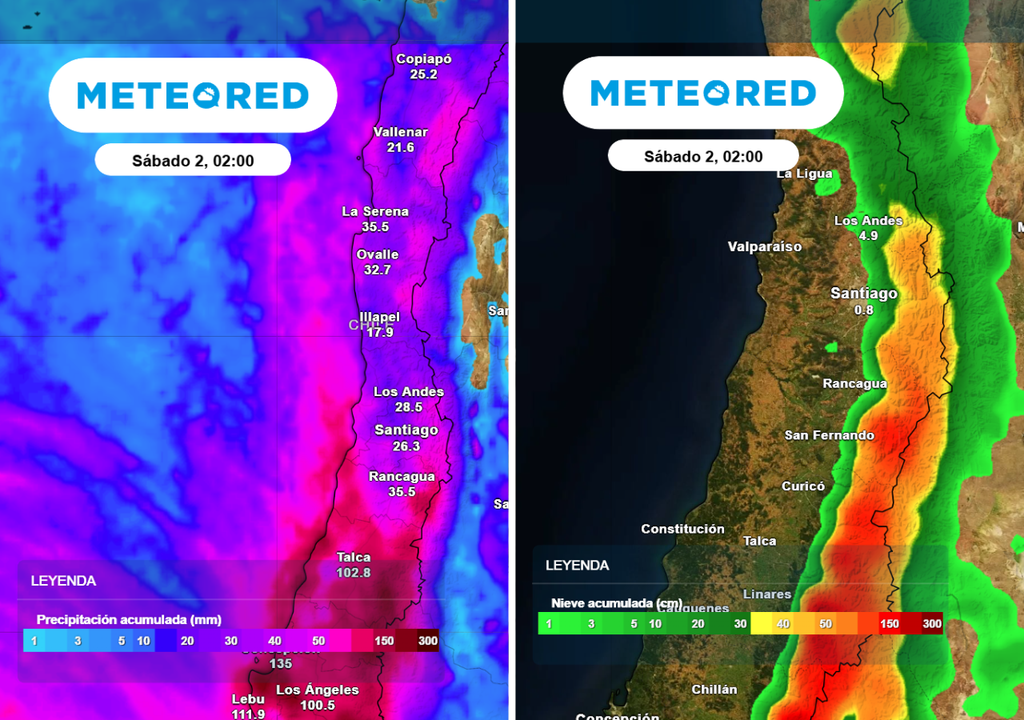 Acumulados de lluvia y nieve Acumulados de lluvia y nieve