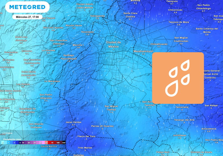 Este ser&aacute; el d&iacute;a m&aacute;s lluvioso en CDMX esta semana: acumulados de m&aacute;s de 20 mm en algunas zonas entre mi&eacute;rcoles y jueves