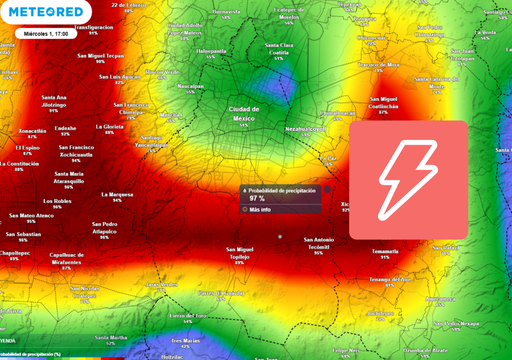 Este ser&aacute; el d&iacute;a m&aacute;s tormentoso de la semana en CDMX: m&aacute;s de 30 mm entre la tarde y la noche