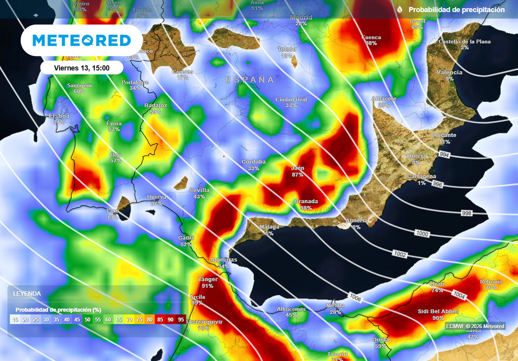 Después del frente se formarán algunos chubascos irregulares.