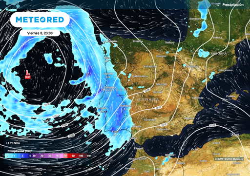 Este viernes la borrasca fr&iacute;a extender&aacute; sus frentes de lluvia con tormentas embebidas