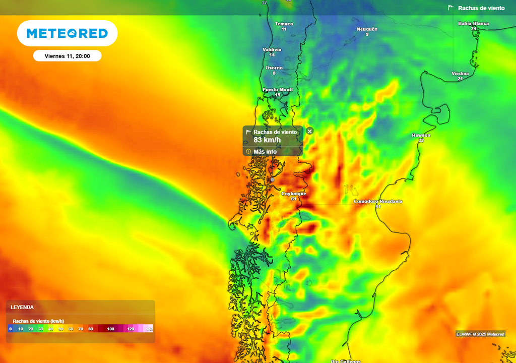 Sistema frontal con río atmosférico en el sur de Chile, Meteored Sistema frontal con río atmosférico en el sur de Chile, Meteored