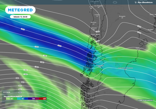 Este viernes 11 pronostican sistema frontal con río atmosférico: más de 120 mm de lluvias y rachas de viento de 80 km/h