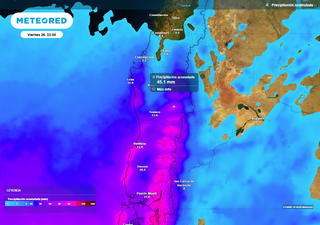 &iexcl;Esto no para! Entre jueves y viernes 26 continuar&aacute;n las lluvias en la zona centro-sur de Chile con rachas de 60 km/h