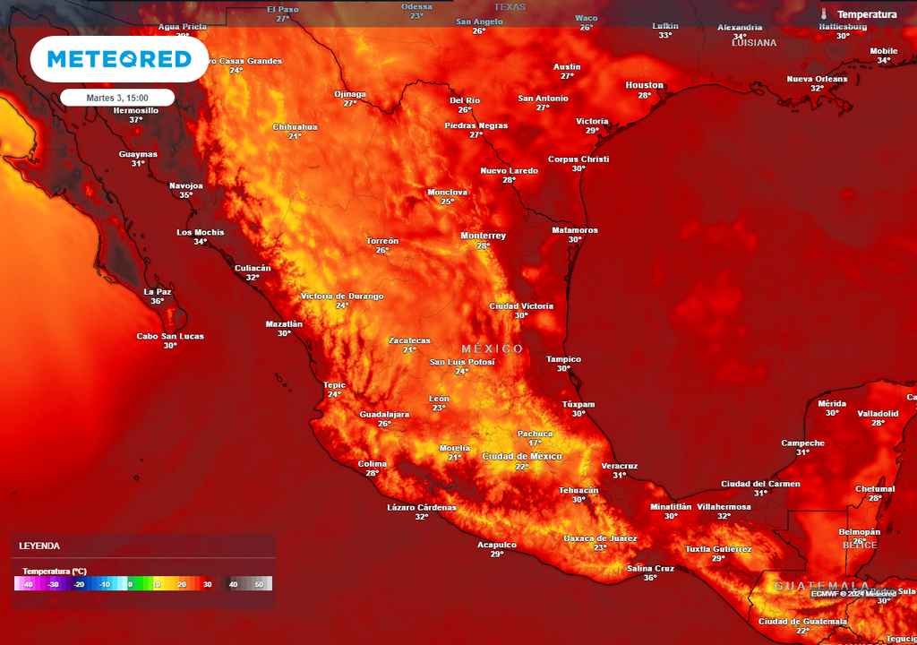 Pronóstico de temperaturas en grados Celsius Pronóstico de temperaturas en grados Celsius